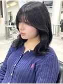 ミディアム　くびれ巻き　韓国風　博多美容室