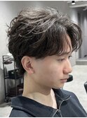 フェザーパーマセンターパート毛流れパーマニュアンスパーマ