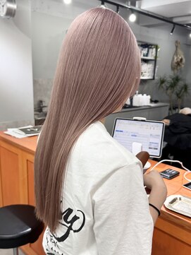 レブ 三条河原町(Reb,) ダブルカラー/ブリーチ/ピンクベージュ/ハイトーン