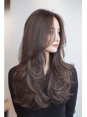 【縮毛矯正】韓国ロングハッシュカット×透明感グレージュ
