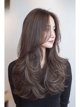 レス(Les.) 【縮毛矯正】韓国ロングハッシュカット×透明感グレージュ