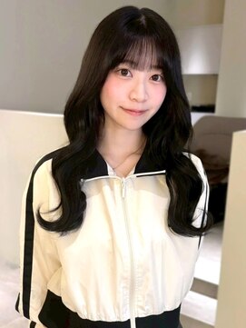 ユニバイリサ 天神大名店(uni by risa) アッシュブラック ロングレイヤー 韓国ヘア 艶髪 髪質改善