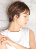 ショート・ボブ/丸顔/前髪あり/絶壁解消/30代/40代/50代/くびれ