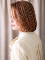 カバーヘアアンドスパ ブリス 浦和(COVER HAIR&SPA bliss) ハイトーンカラーコーラルベージュかきあげボブ321Z浦和20代30代