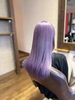 ヘアーズ はれるや(hair's)&nbsp;フレンチカジュアルペールパープル赤み消しカラーストレート