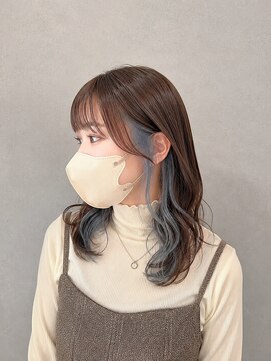 ソレイユバイエルズ(soleil by ailes) ミルクティーブロンドダークブルーデジタルパーマさいたま新都心