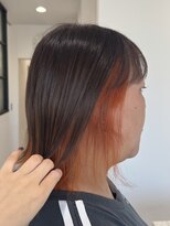 ビューティーサロン クロス(CROSS)&nbsp;インナーカラー/イヤリングカラー/ボブ/オレンジ/切りっぱなし