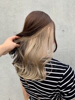 エッジ 下北沢(edge.)&nbsp;インナーカラー 透明感ブリーチベージュカラー