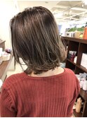 切りっぱなしミディアムハイライトカラー/kchiara福岡川野直人