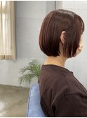 ベリーピンクのつやつやボブ
