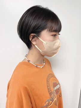 モリオフロムロンドン 原宿本店(morio from London) 【morio原宿】丸みショート 耳かけ オリーブグレージュ