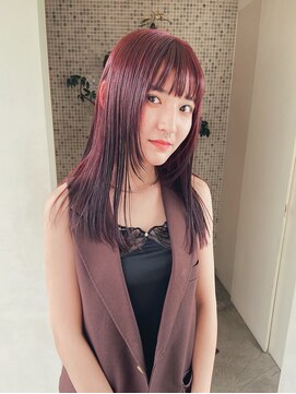 トップヘアー スパアンドリラクゼーション 安城(spa&relaxation) ワインレッド/ブリーチなしカラー/髪質改善/２０代３０代