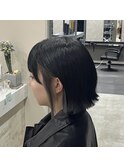 イヤリングカラー/インナー/グレー/シルバー/韓国風/外はねボブ