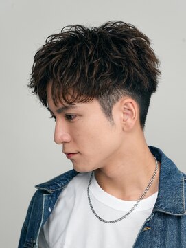 テクネ 天神大名(techne) ビジネスショートメンズマッシュツイストパーマツーブロック