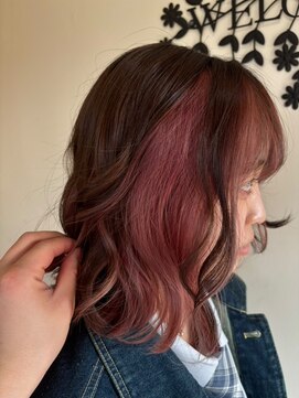 スパイスシー(spice_c) 【暖色系好きにオススメ】ブラウン×ピンクのアンブレラカラー