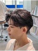 ニュアンスパーマダウンパーマ黒髪韓国マッシュフェザーパーマ
