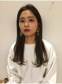 ストレートロング×束間ヘア