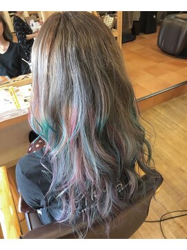 ヘアーコレット(hair Colet) ユニコーンカラーグリーンアレンジ