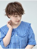 ゆるふわカール/前髪ショート/オリーブベージュ/束感