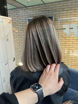 ラフ(LAFF) #バレイヤージュ#グレージュカラー#ボブウルフ#ココアベージュ