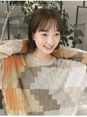 くびれヘア顔周り韓国レイヤーカット黒髪ショートミディアム/柏