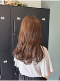 大人可愛いブリーチなし透明感ミルクティーベージュカラー