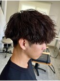 波巻きパーマメンズパーマメンズヘアツーブロックツイストパーマ