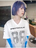 ボブウルフ/ラベンダー/アイスブルー/ミニボブ/城倉