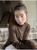 シースルーバング/ブラウンカラー