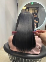 エトラ 渋谷店(etora)&nbsp;小顔前髪ワンカールレイヤーカット黒髪ネビージュボブルフ