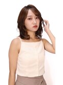 大人フェミニン揺れカールミディ