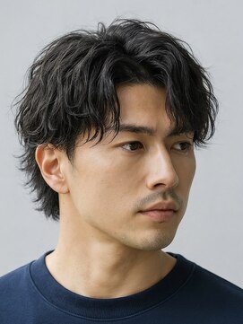 ハレ ヘアサロン(Hale hair salon) Hale刈り上げセンターパートフェザーパーマニュアンスパーマ原宿