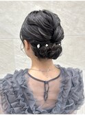 ヘアセット 結婚式ヘア シニヨンヘア ゆるふわヘア お呼ばれヘア