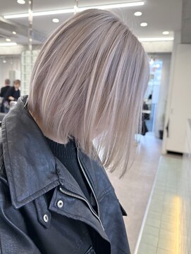 サンクプロジェクト(cinq PROJECT) 原宿韓国顔周りボブレイヤーミルクティーホワイトブロンド前髪