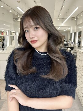 オニキス 原宿(ONYX) a207 レイヤーカットブリーチなしカラーグレージュヘア韓国ヘア