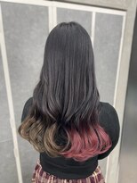 ドレスヘアーガーデン(DRESS HAIR GARDEN)&nbsp;裾カラー  ×   pink  &  beige