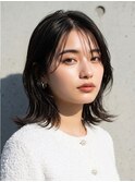 ミディアム20代30代ストレートレイヤー前髪なし前髪あり越谷