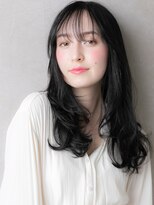 カバーヘア ブリス 戸田公園西口店(COVER HAIR bliss)&nbsp;黒髪シースルーバング韓国巻き毛先パーマヨシンモリ30代40代W