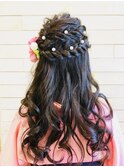 袴×ハーフUP