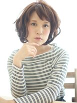 エマージュ 新宿(Emerge)&nbsp;バングが可愛い　ニュアンスボブ 柔らかい雰囲気で女子力UP