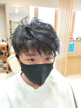 ヘアサロンアンドヘアメイクディー(hair salon hair make D) 仙台D　メンズマッシュ×ツーブロック×ナチュラルウェーブstyle