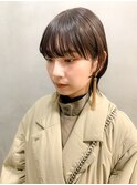 ウザバング、ウルフカット、アッシュブラウン、前髪