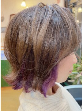 ココモ(cocomo) パープルランダムインナーカラー