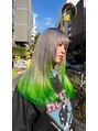リゼル シブヤ(RISEL SHIBUYA) エクステ付けてレイヤーカット+個性溢れるデザインカラー!