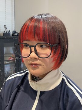 サロンドジョー(salon de joe) ケアブリーチダブルカラーインナーカラーショートボブレイヤー