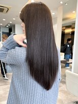 30代40代髪質改善ココアブラウン艶感ストレート透明感赤み消し