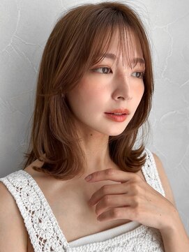 アグノス 青山(Agnos) クールショート似合わせカットピンクベージュ前髪こなれヘア