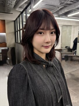 ニコ トウキョウ(nico TOKYO) カシスピンクチェリーレッドブラウンボルドーボブ顔周りレイヤー
