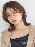 小顔似合わせハッシュカット顔周り韓国くびれミディアムレイヤー