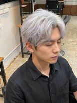 ジェットブラックキューサンロク(JET BLACK 936)&nbsp;ハイトーンホワイト×カスタムセットフェザー【センターパート】
